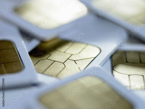 Foto: Close up of pile of sim cards Close up of pile of sim cards