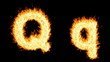 Loopable burning Q character. Alpha channel is included