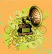 Floral abstract with gramophone