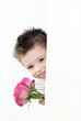 Boy and roses