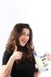 Starke Frau mit Milch