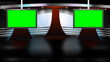 Virtual TV Studio News Set with earth