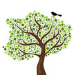 Illustration: Baum mit Vogel Baum mit Vogel