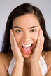 Expression of a Woman Winning Something Big