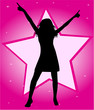 fashionable silhouette of the girls - vector illustration