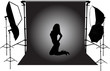 model in the photographic studio