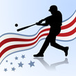 baseball player of america vector silhouette
