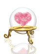 crystal ball with red heart