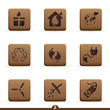 Wood effect ecology icons
