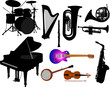 music instruments vector silhouettes music instruments vector silhouettes