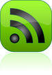 Glossy RSS green vector button
