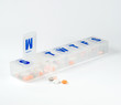 Weekly pill box with monday open