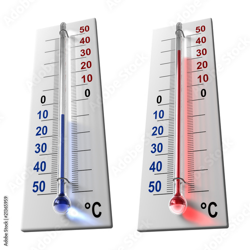 Illustration: Set of thermometers Set of thermometers