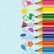 Seamless school border with vertical orientation Seamless school border with vertical orientation