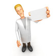 doctor with blank business card