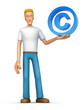 casual man with copyright casual man with copyright