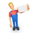 Mechanic with blank business card
