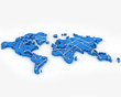 Illustration: Computer Network on World Map Computer Network on World Map