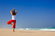 Young woman making Yoga