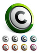 icône bouton internet copyright