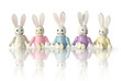 Funny bunnies in row
