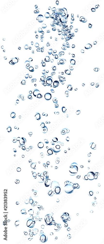 Ascending water bubbles