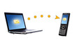 Laptop and mobile phone. Communication concept. Laptop and mobile phone. Communication concept.