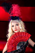 portrait of a girl in the style of Moulin Rouge