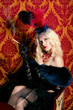 portrait of a girl in the style of Moulin Rouge