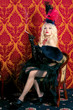 portrait of a girl in the style of Moulin Rouge