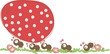 Vektor: ants running with easter egg ants running with easter egg