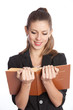 woman reading a book