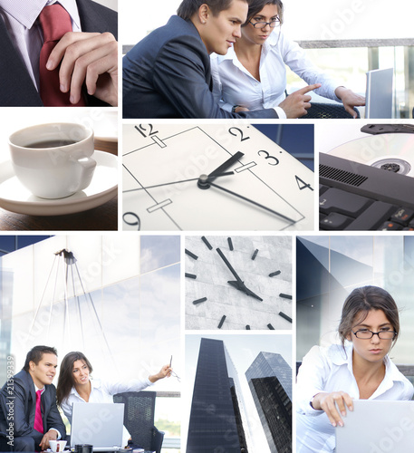 Photo: Business collage with people and time Business collage with people and time