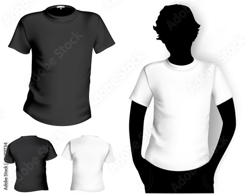 blank white shirt template. Men#39;s white and lack t-shirt