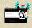 Website template with photo. Vector art