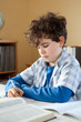 Boy learning at home