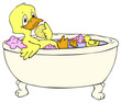 Illustration: Ente, Badewanne, Quietscheente, Hygiene, Körperpflege Ente, Badewanne, Quietscheente, Hygiene, Körperpflege