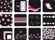 Set of vector card pattern