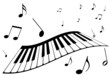 Illustration of a piano and music notes
