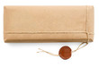 Postal parcel in coarse paper on white background Postal parcel in coarse paper on white background