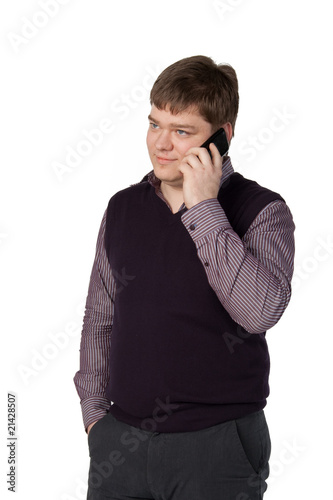 Photo: The man calls on his cell phone The man calls on his cell phone