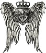 classic shield with tribal wing classic shield with tribal wing