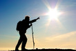 Traveler and big sun Traveler and big sun