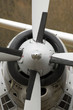 engine and propeller close-up of a vintage airplane