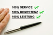 100% Service, Kompetenz, Leistung
