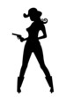 silhouette of cowgirl with gun silhouette of cowgirl with gun