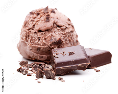 Photo: Schokoladeneis mit Schokostückchen Schokoladeneis mit Schokostückchen