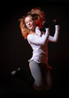young and beautiful girl in jump