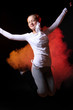 young and beautiful girl in jump