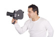 Cameraman isolated on white background Cameraman isolated on white background